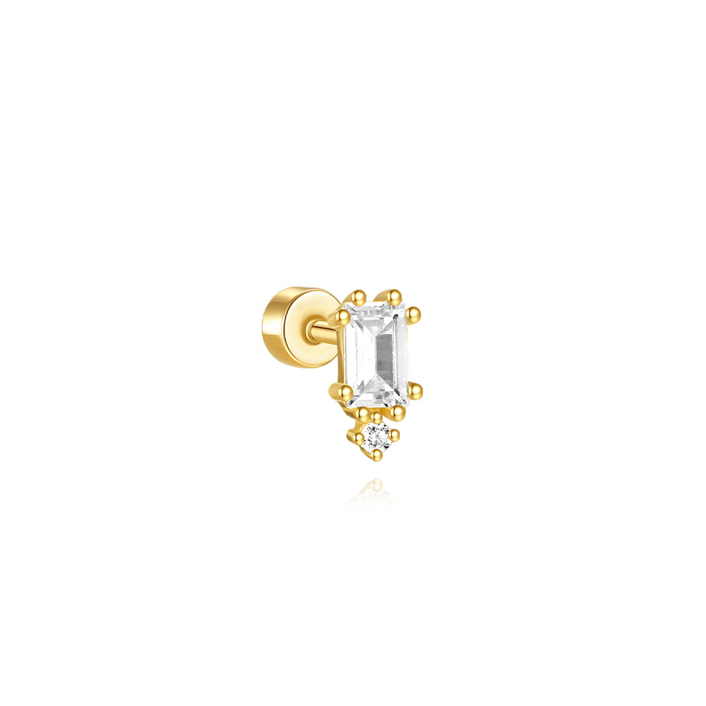 S925 Square Horse Eye Zircon Flower Leaf Splicing Studs Earring Series-Olarajewelry