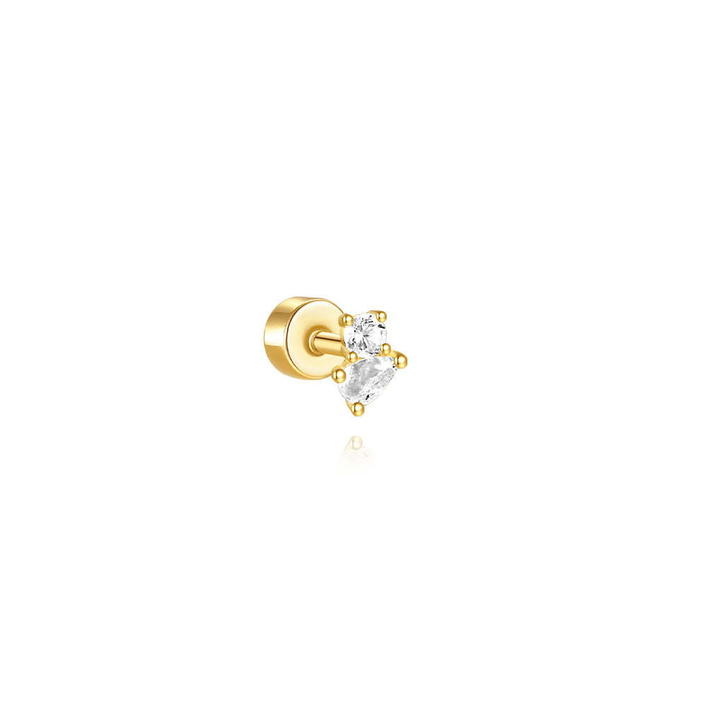 S925 Square Horse Eye Zircon Flower Leaf Splicing Studs Earring Series-Olarajewelry