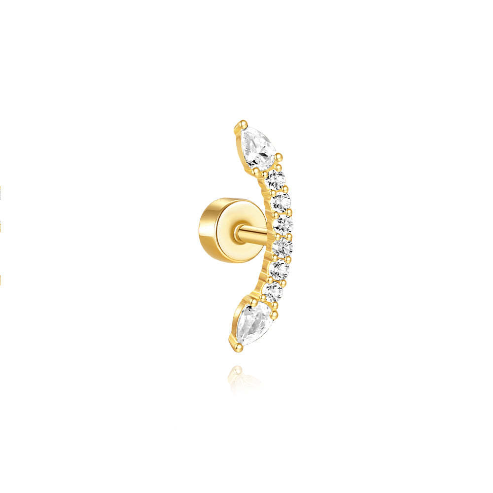 S925 Square Horse Eye Zircon Flower Leaf Splicing Studs Earring Series-Olarajewelry