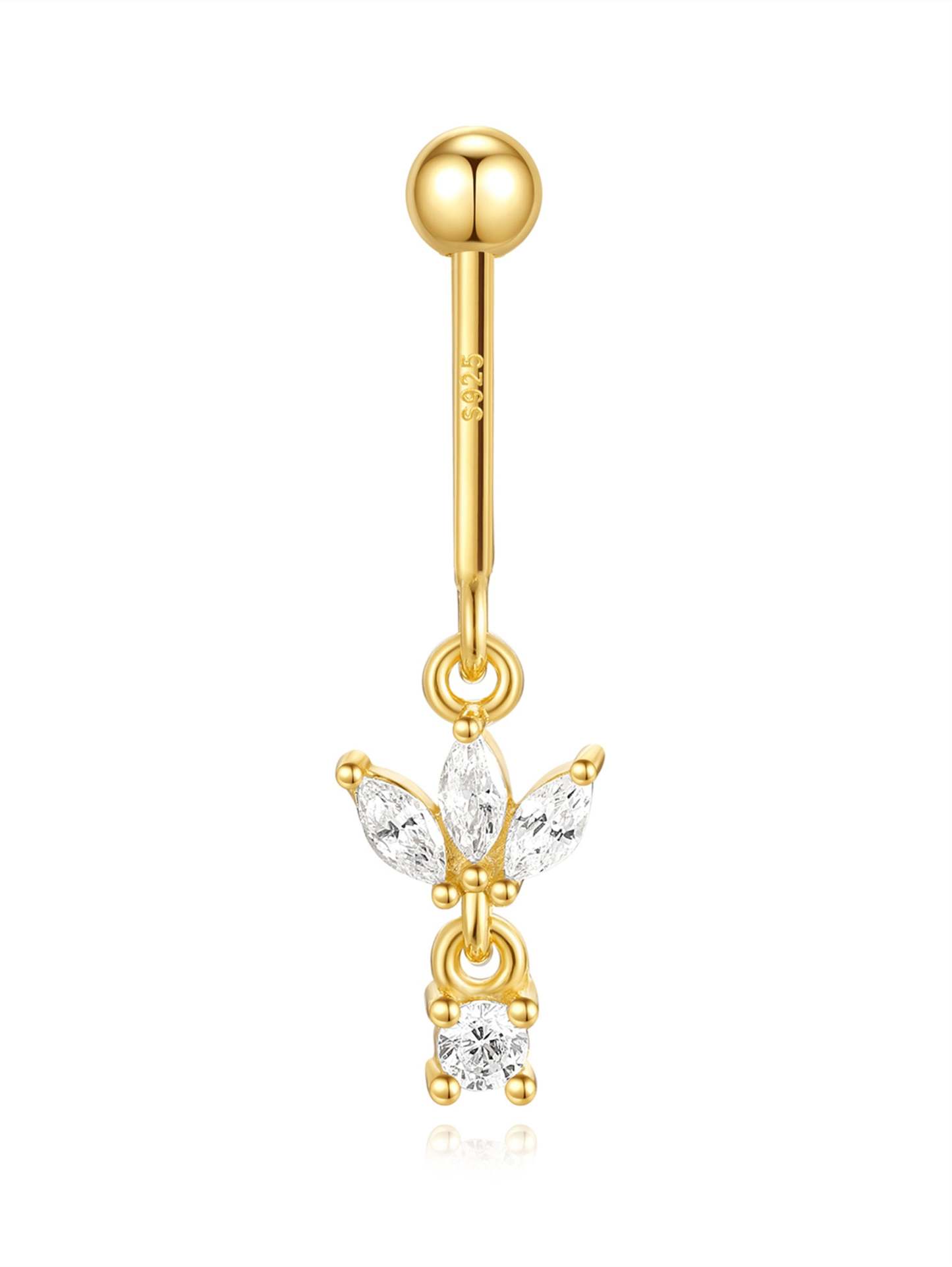 S925 Crown Vertical Helix Ear Piercing Stud-Olarajewelry