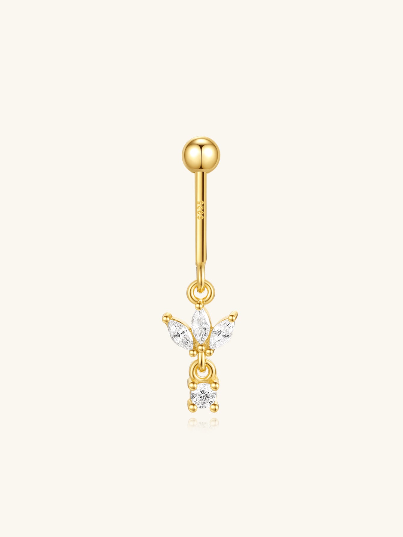 S925 Crown Vertical Helix Ear Piercing Stud-Olarajewelry
