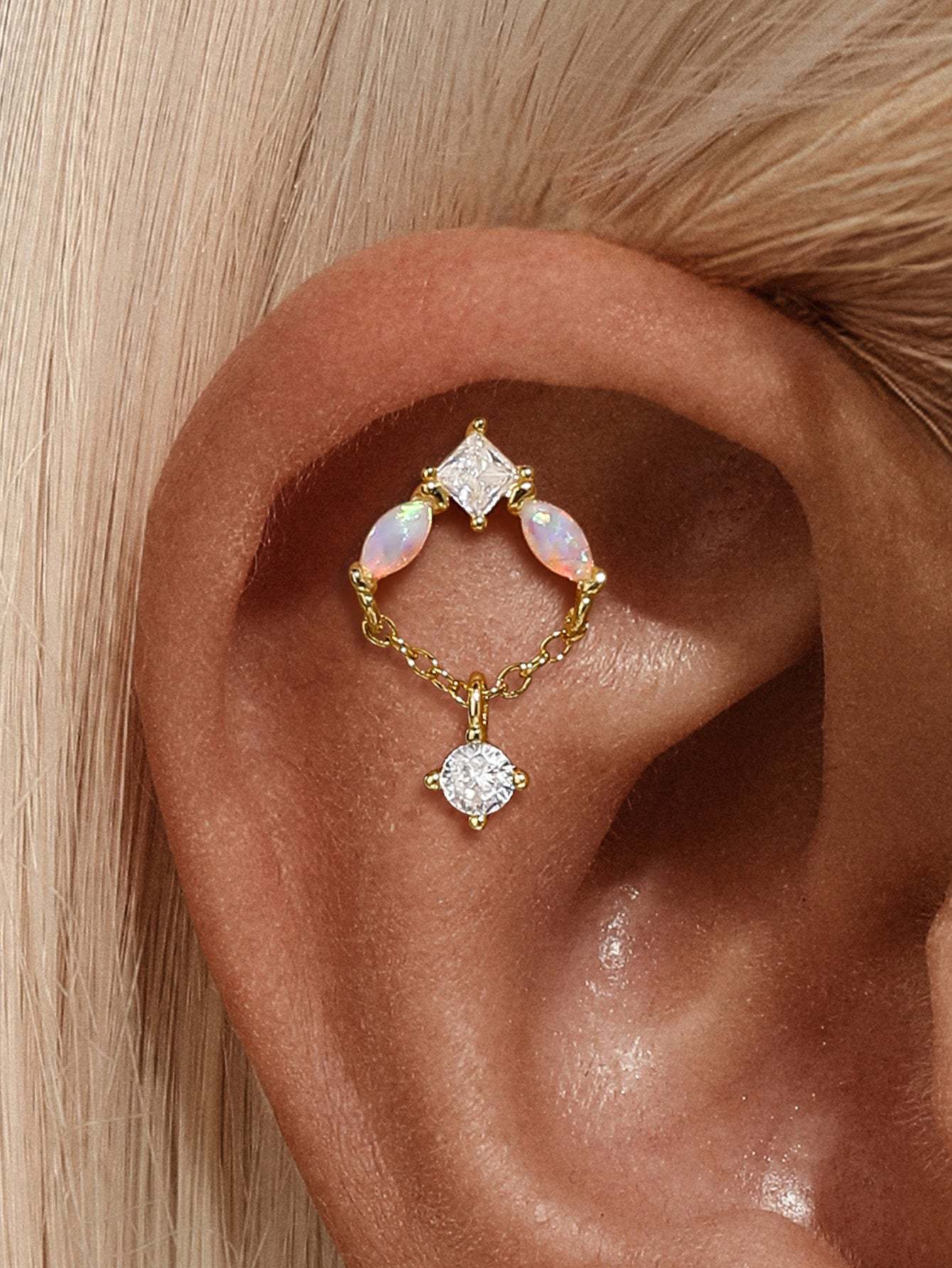 S925 Tassel Sweet Opal Earring-Olarajewelry