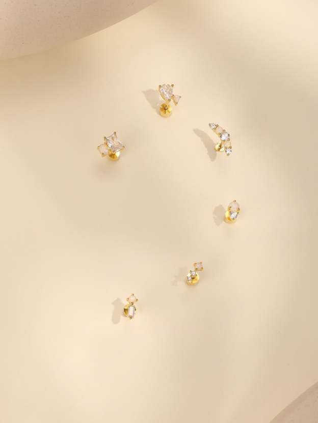S925 Moon Sweet Opal Ear Piercing Stud-Olarajewelry
