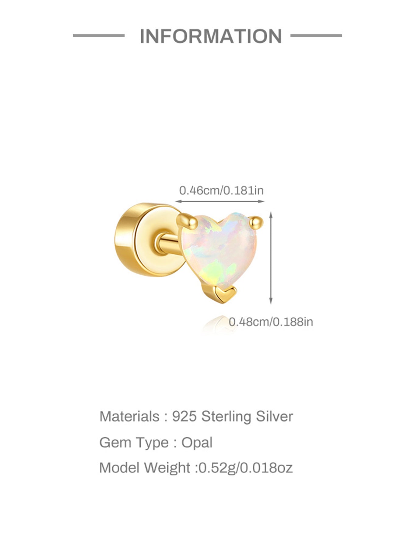 S925 Star and Moon Opal Stud Earring Series-Olarajewelry