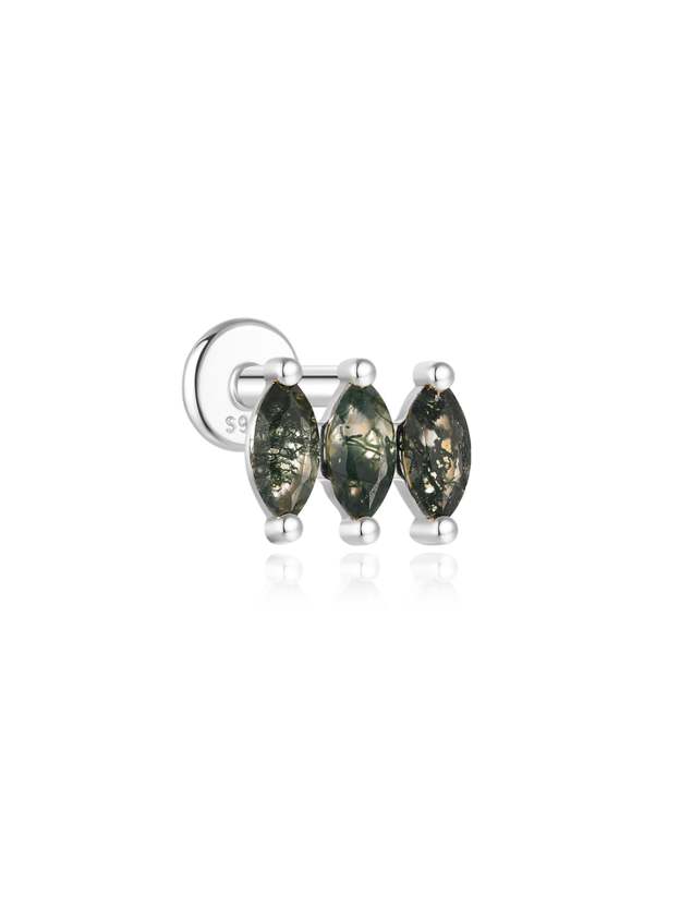 S925 Natural Water Plant Agate Earring Series-Olarajewelry