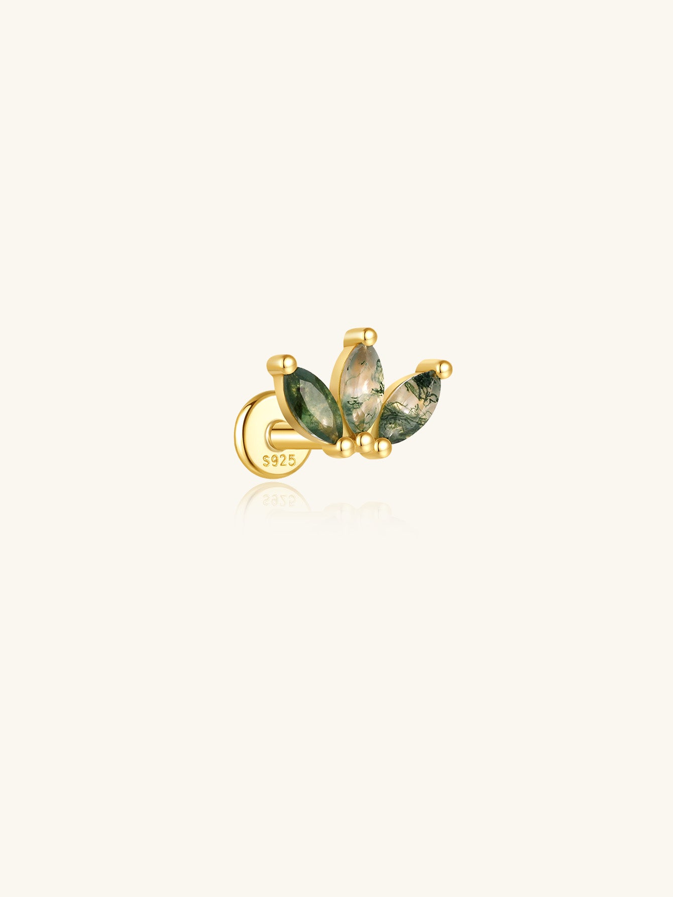 S925 Shamrock Ear Piercing Stud-Olarajewelry