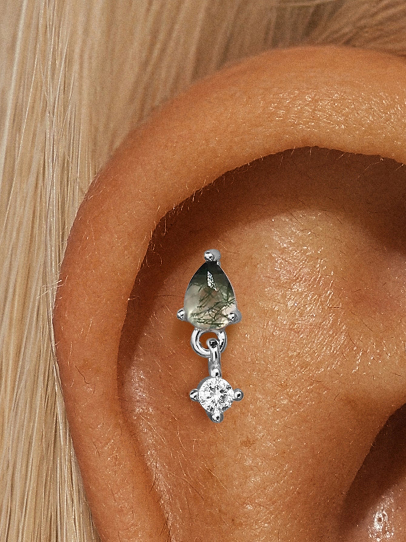 S925 Mini Pendant Ear Piercing Stud-Olarajewelry