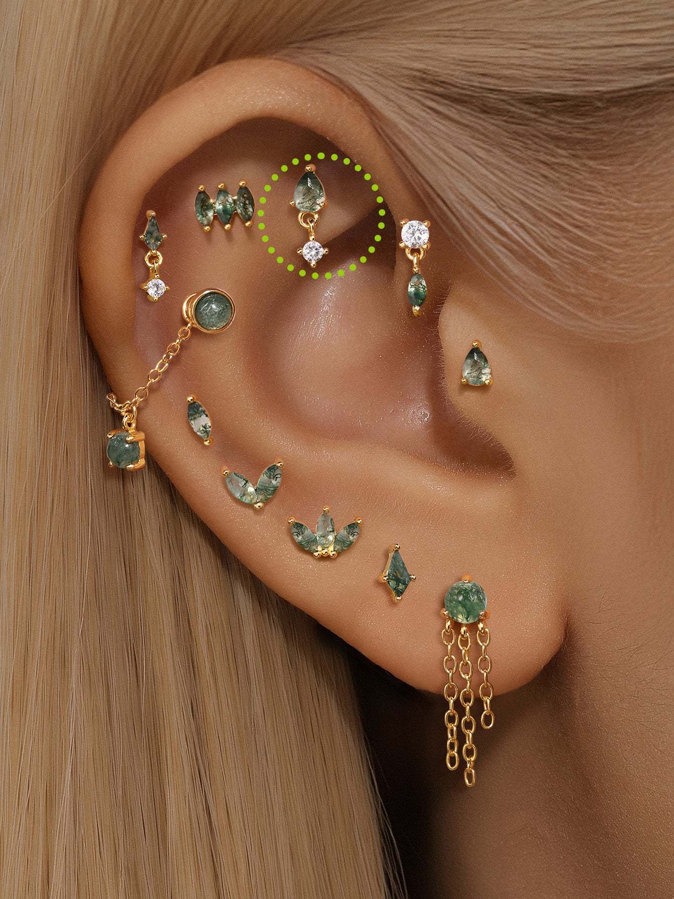 S925 Mini Pendant Ear Piercing Stud-Olarajewelry