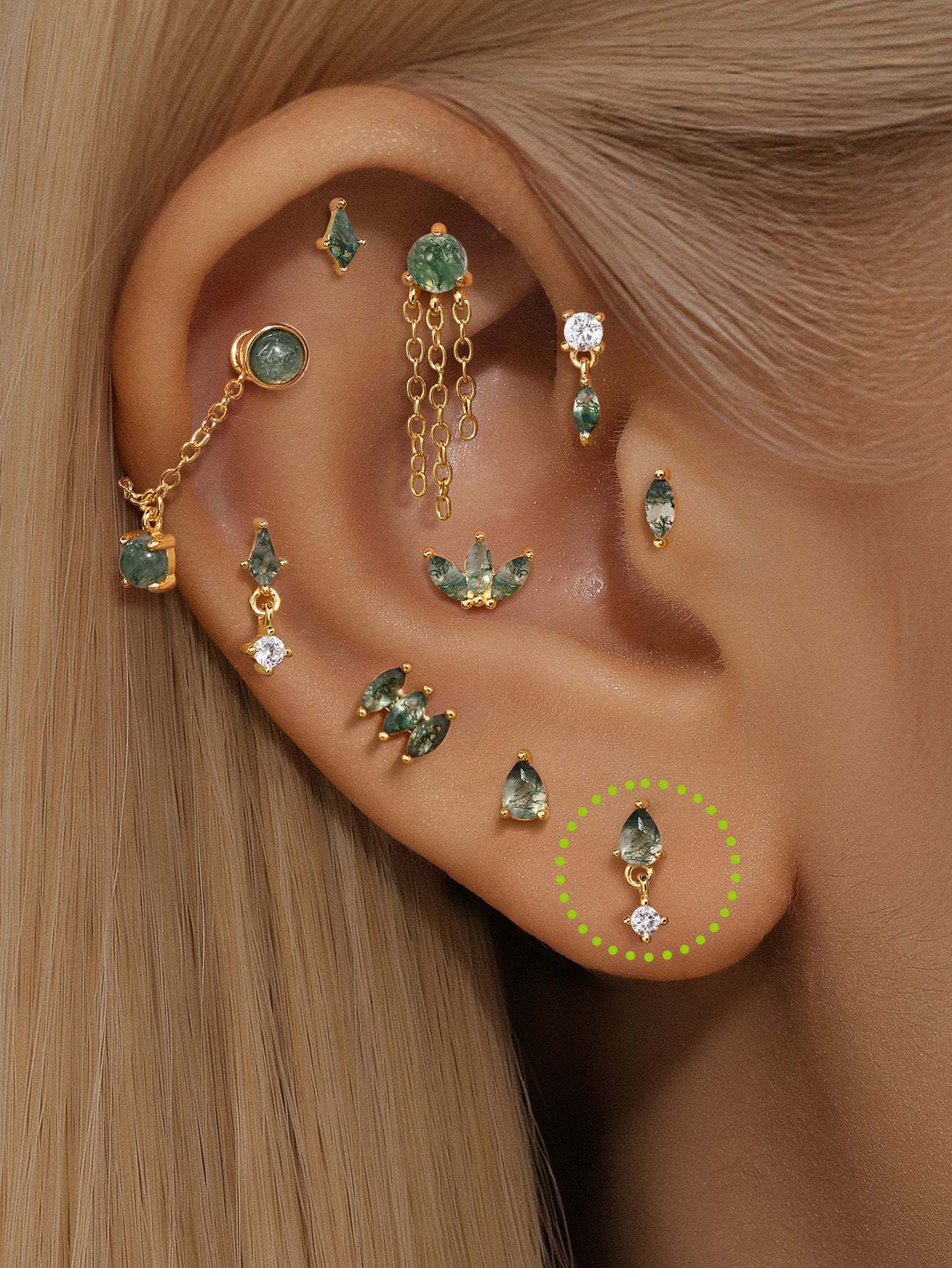 S925 Mini Pendant Ear Piercing Stud-Olarajewelry