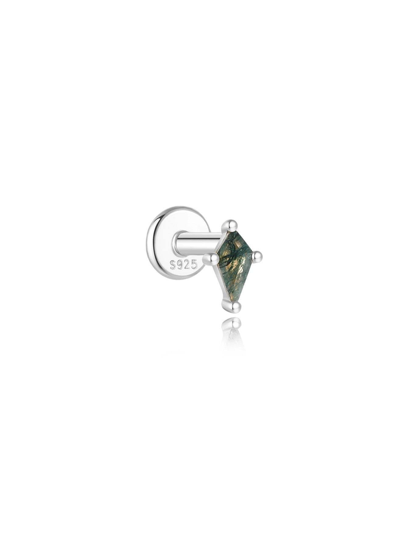 S925 Mini Prism Agate Ear Piercing Stud-Olarajewelry
