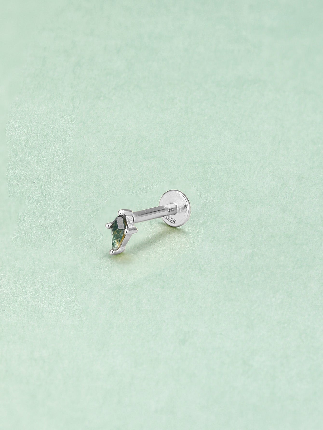 S925 Mini Prism Agate Ear Piercing Stud-Olarajewelry