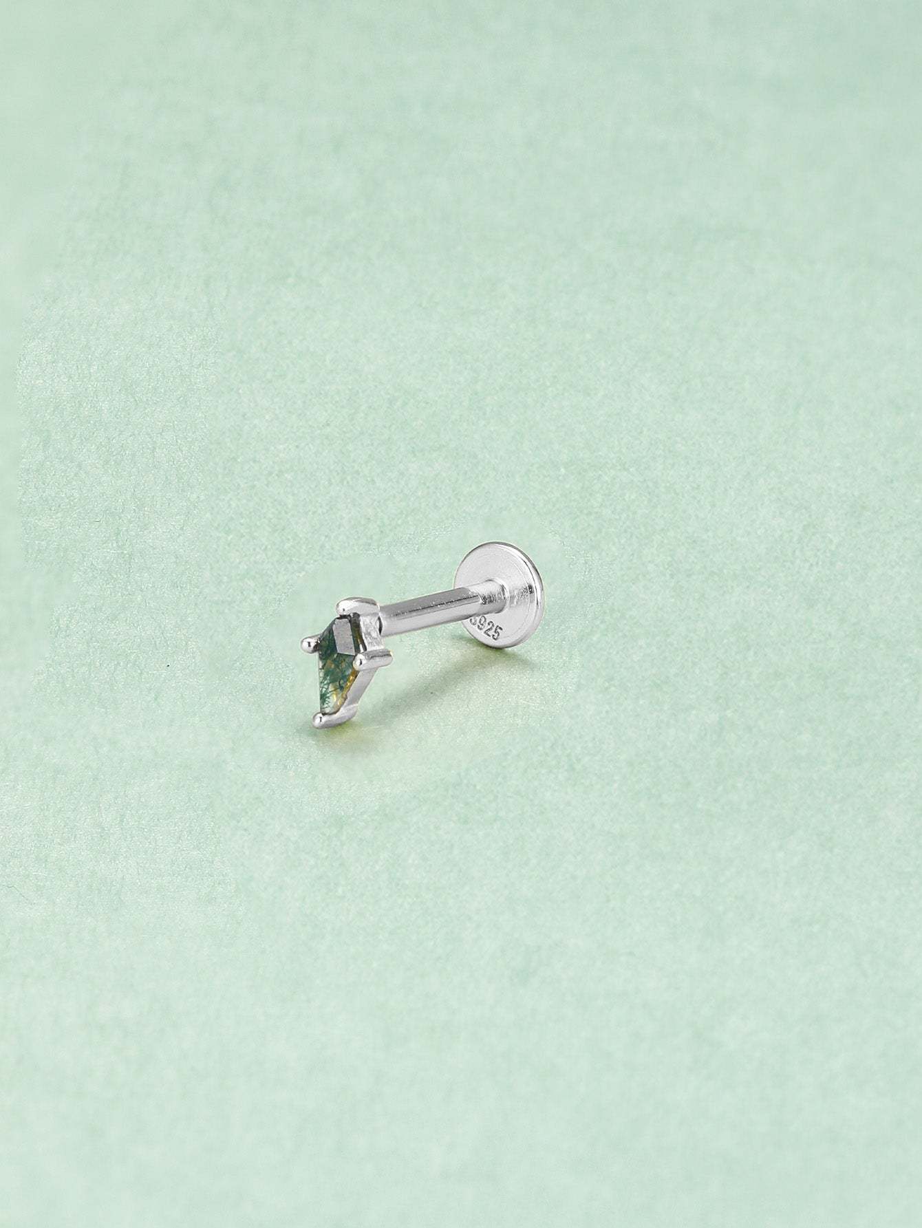 S925 Mini Prism Agate Ear Piercing Stud-Olarajewelry