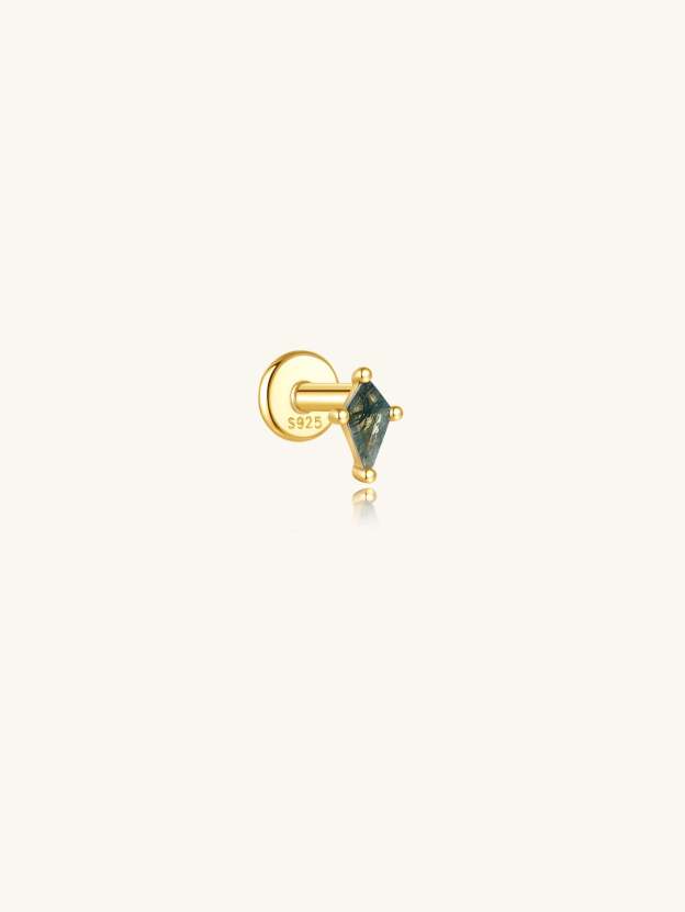 S925 Mini Prism Agate Ear Piercing Stud-Olarajewelry