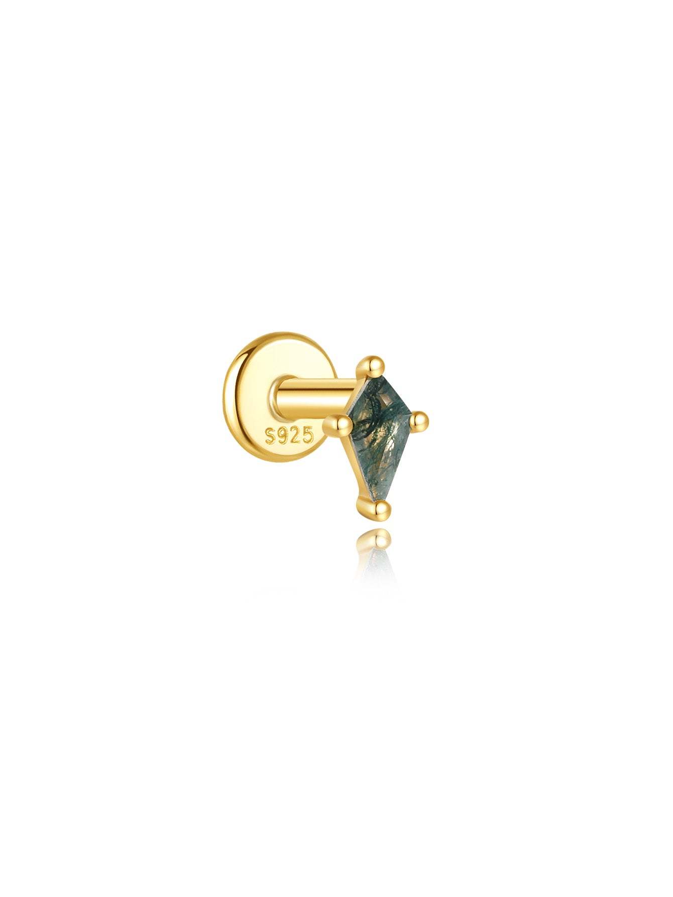 S925 Mini Prism Agate Ear Piercing Stud-Olarajewelry