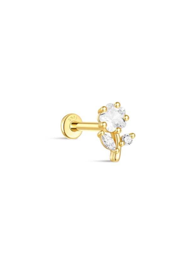 S925 Shiny Cherry Blossom Zirconia Flatback-Olarajewelry