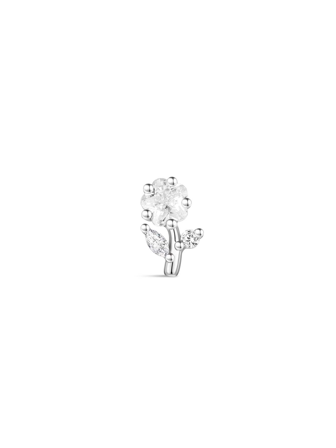 S925 Shiny Cherry Blossom Zirconia Flatback-Olarajewelry