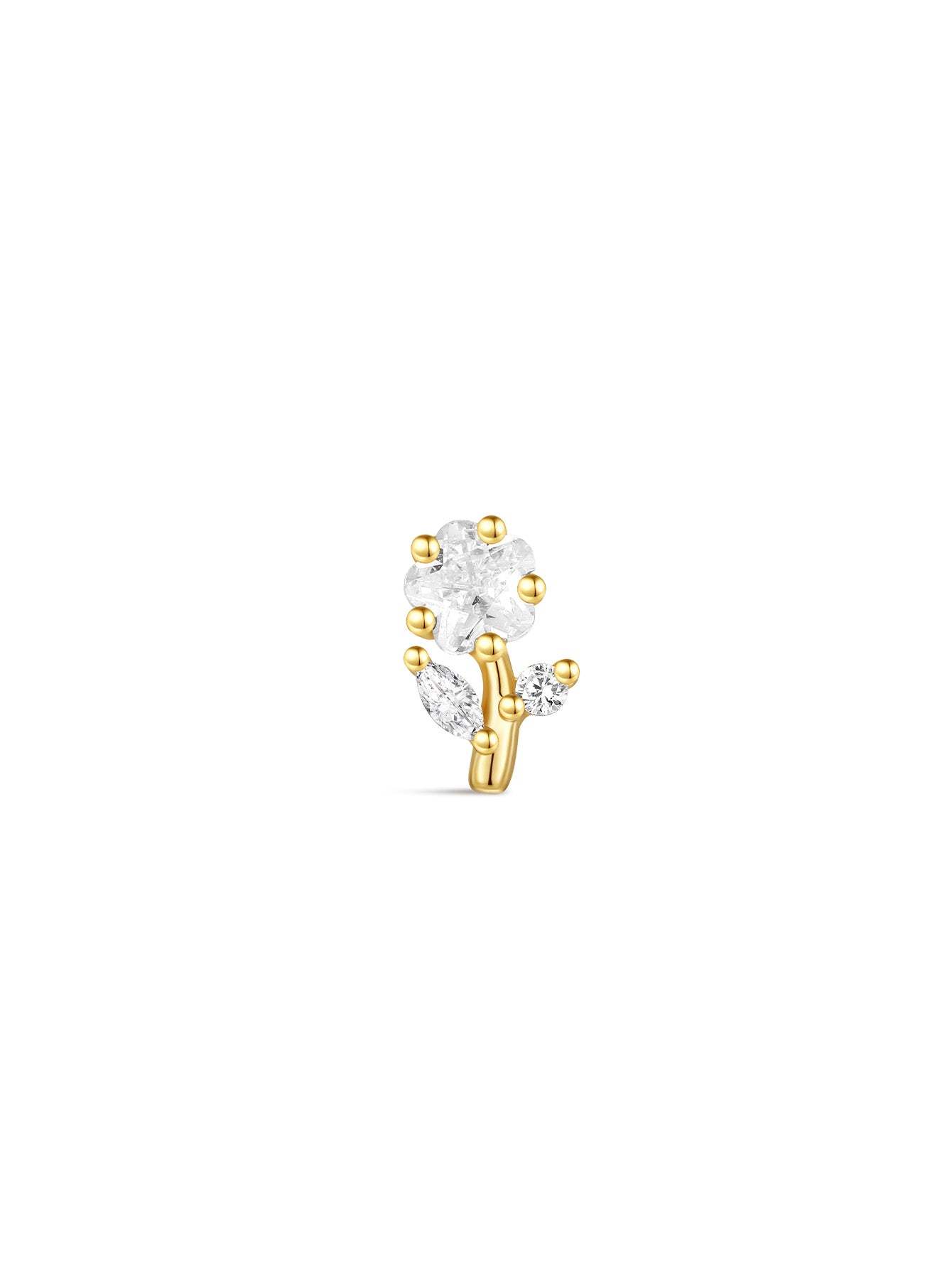 S925 Shiny Cherry Blossom Zirconia Flatback-Olarajewelry