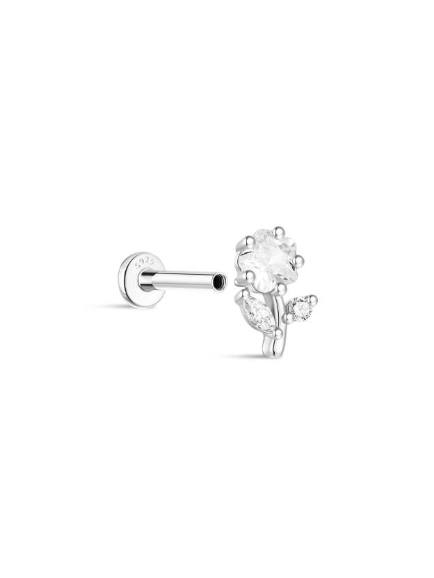 S925 Shiny Cherry Blossom Zirconia Flatback-Olarajewelry