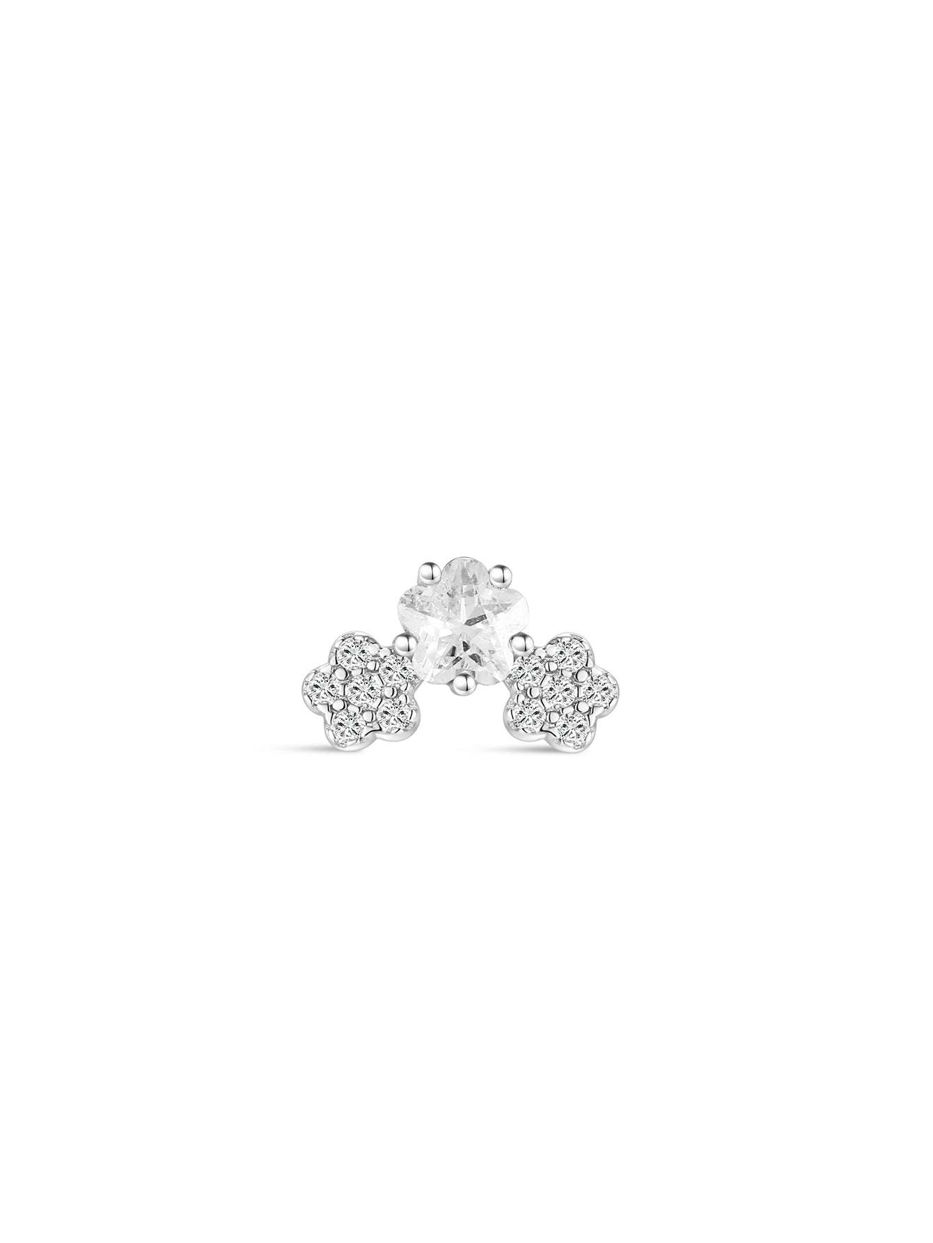 S925 Cherry Blossom Zirconia Flatback-Olarajewelry