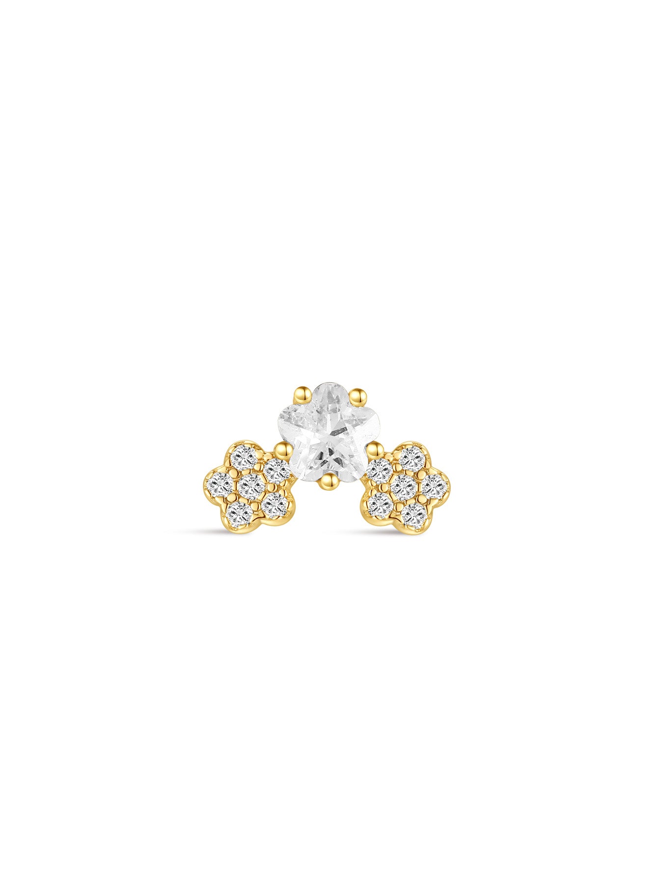 S925 Cherry Blossom Zirconia Flatback-Olarajewelry