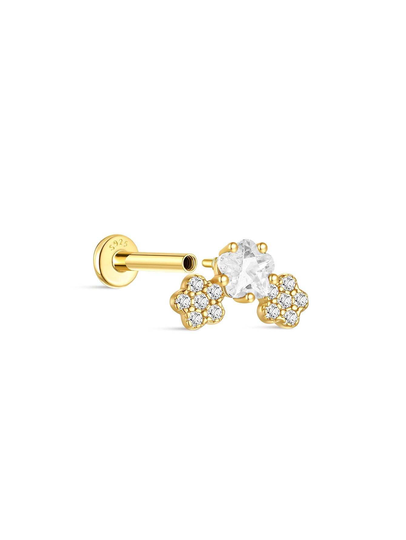 S925 Cherry Blossom Zirconia Flatback-Olarajewelry