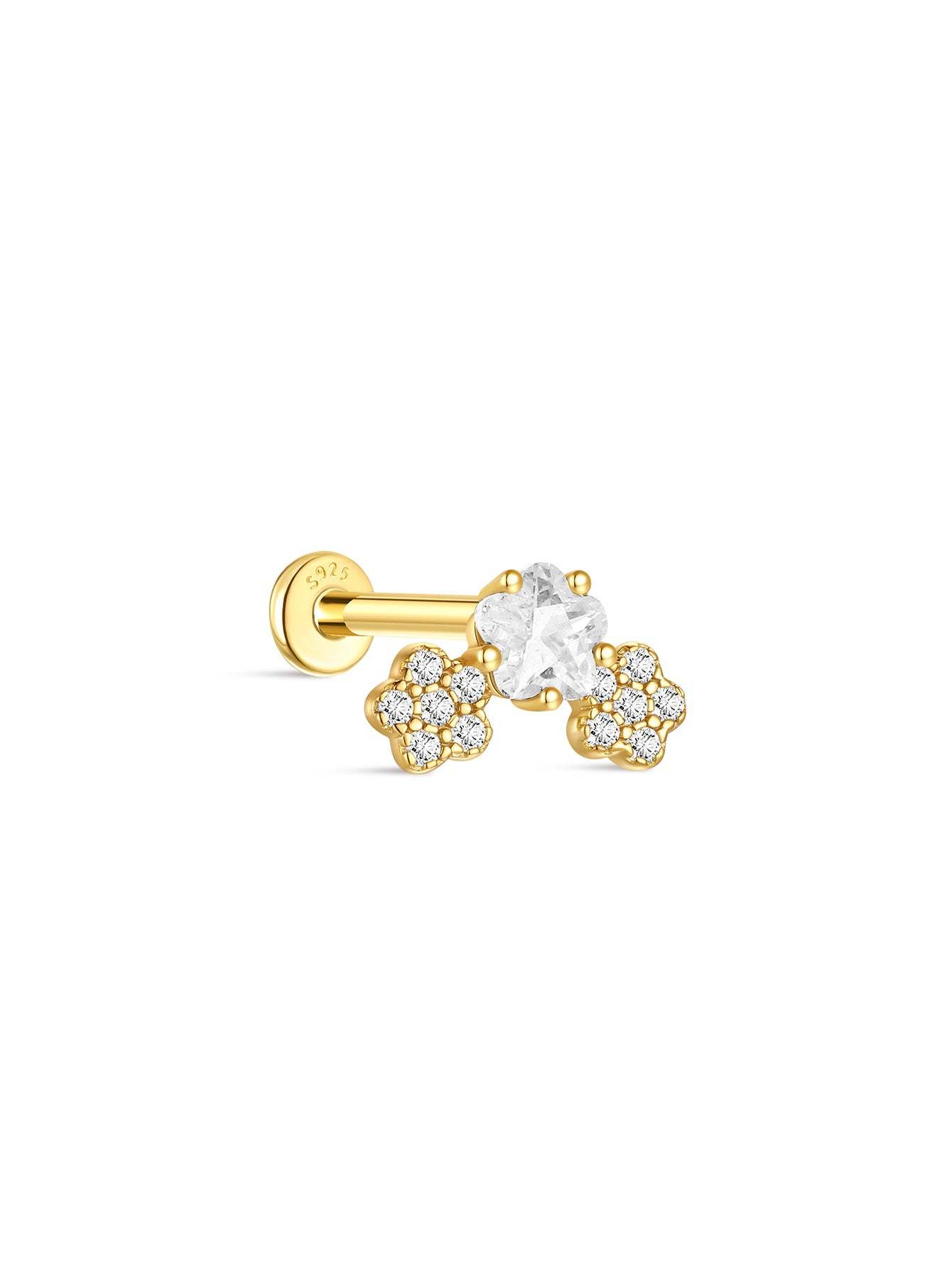 S925 Cherry Blossom Zirconia Flatback-Olarajewelry