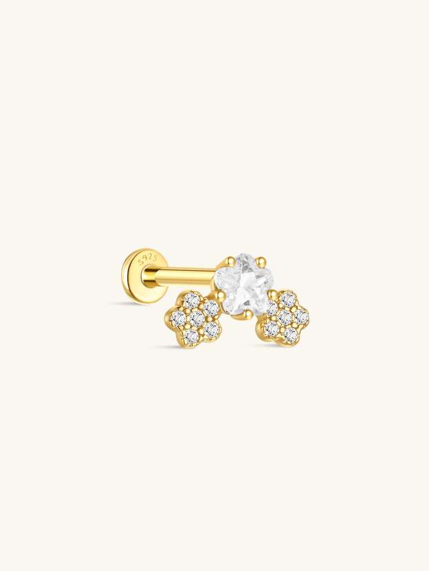 S925 Cherry Blossom Zirconia Flatback-Olarajewelry