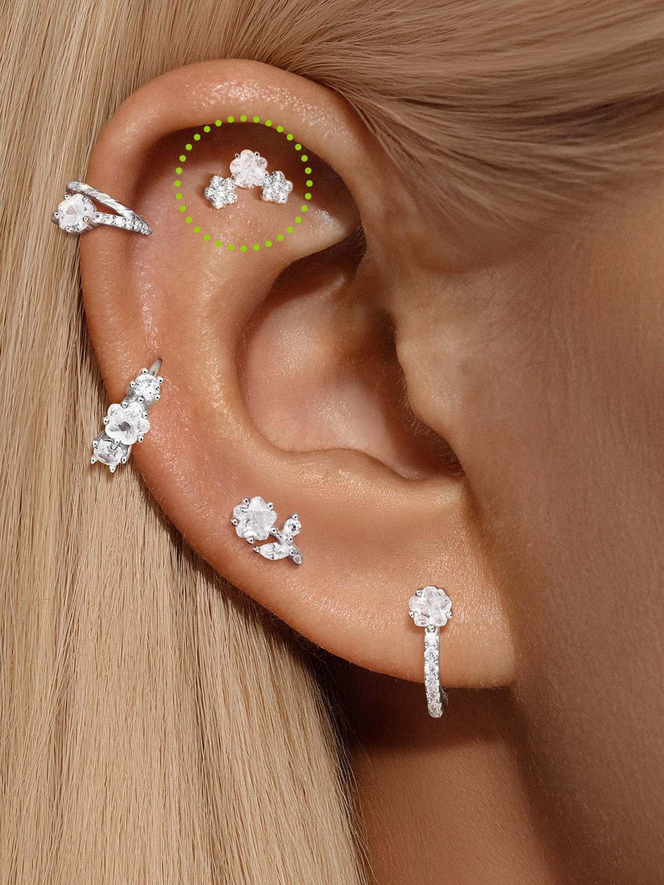 S925 Cherry Blossom Zirconia Flatback-Olarajewelry