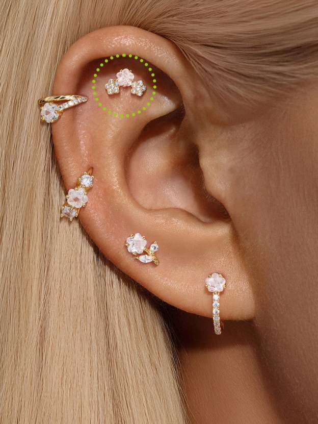 S925 Cherry Blossom Zirconia Flatback-Olarajewelry