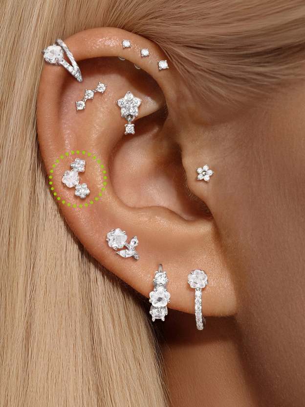 S925 Cherry Blossom Zirconia Flatback-Olarajewelry