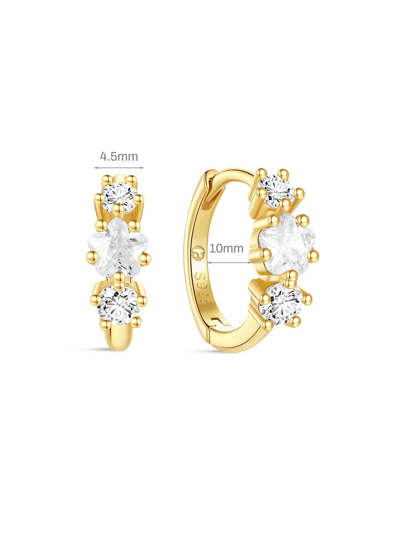 S925 Cherry Blossom Zirconia Flower Hoop Earrings-Olarajewelry