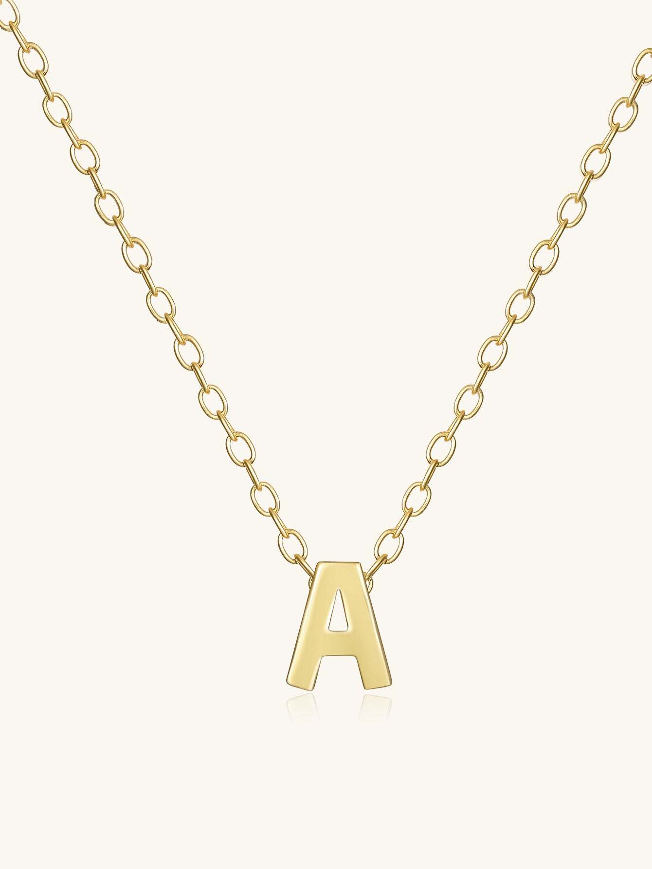S925 Sterling Silver Fashion Letter A Pendant Necklace-Olarajewelry