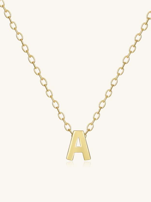 S925 Sterling Silver Fashion Letter A Pendant Necklace-Olarajewelry