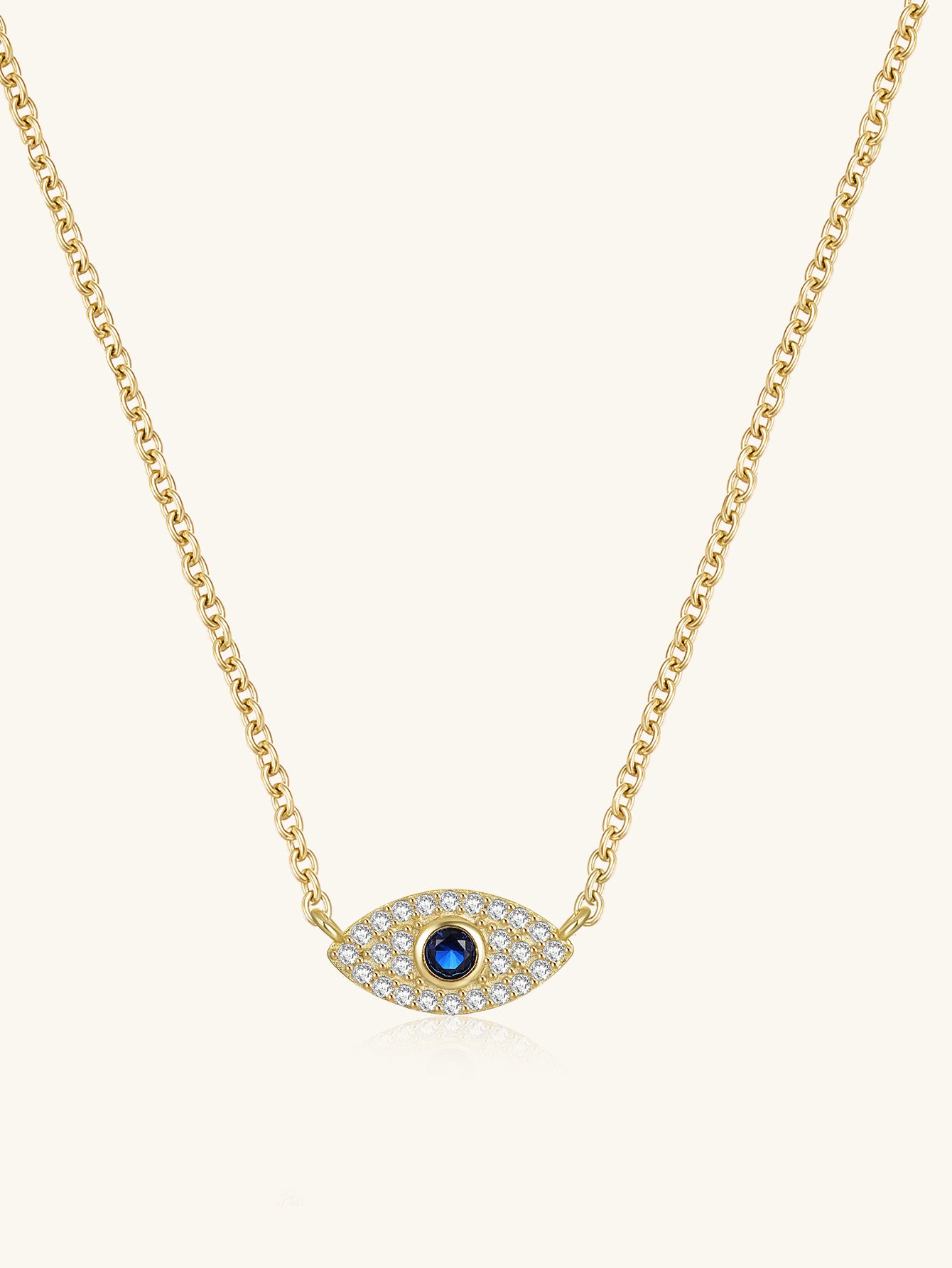 S925 Sterling Silver Stylish Eyes Necklace with Zirconia-Olarajewelry
