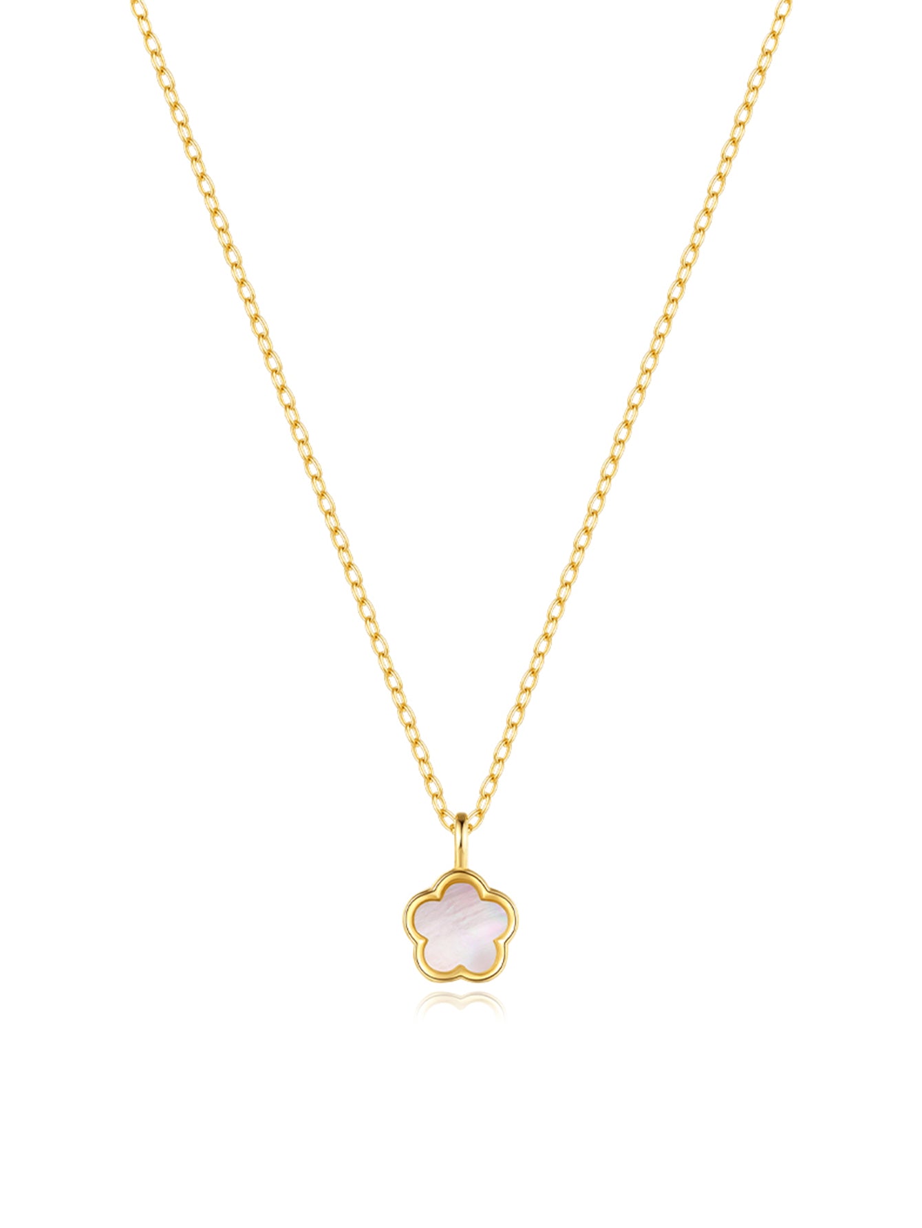S925 Sterling Silver Delicate Five Petal Flower Classic Collarbone Necklace-Olarajewelry