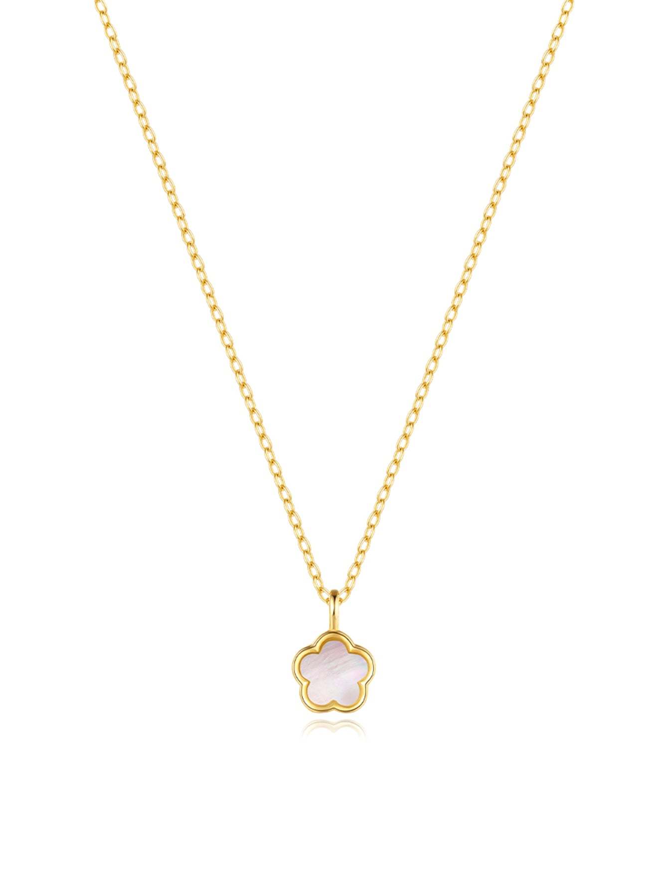 S925 Sterling Silver Delicate Five Petal Flower Classic Collarbone Necklace-Olarajewelry