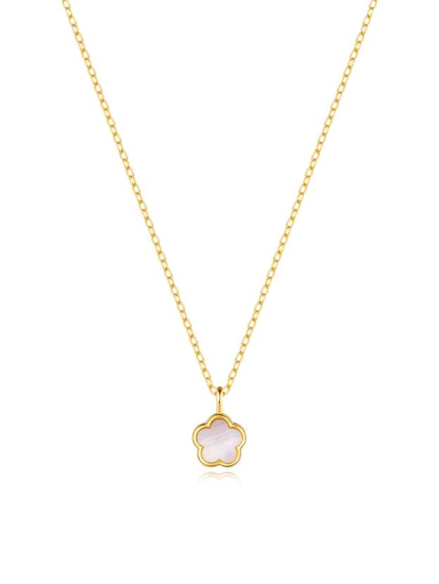 S925 Sterling Silver Delicate Five Petal Flower Classic Collarbone Necklace-Olarajewelry