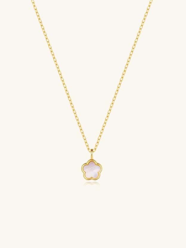 S925 Sterling Silver Delicate Five Petal Flower Classic Collarbone Necklace-Olarajewelry