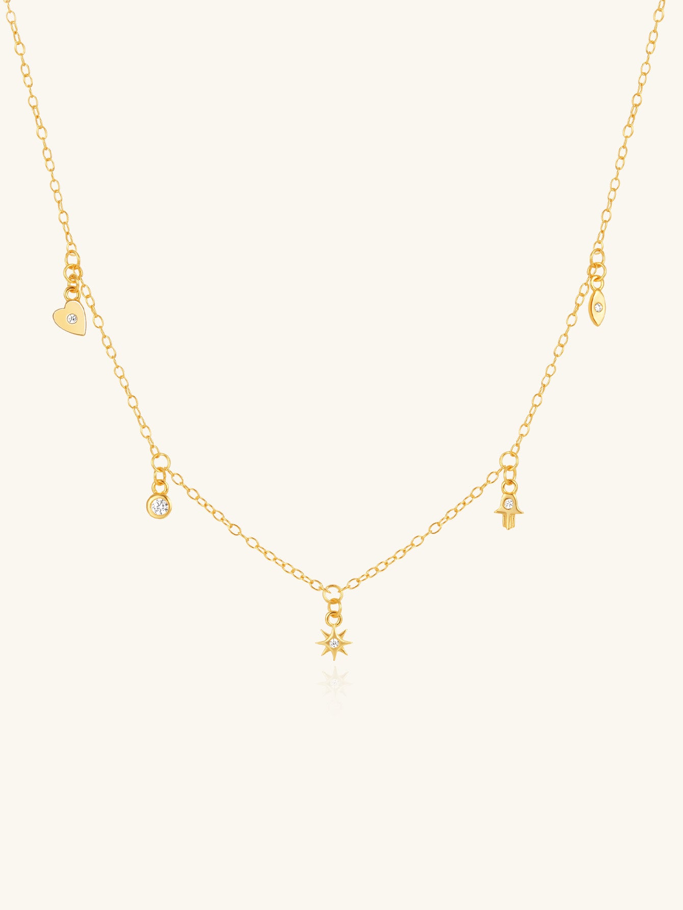 S925 Sterling Silver Geometric Eight-Pointed Star/Devil's Eye/Stacked Zirconia Necklace-Olarajewelry