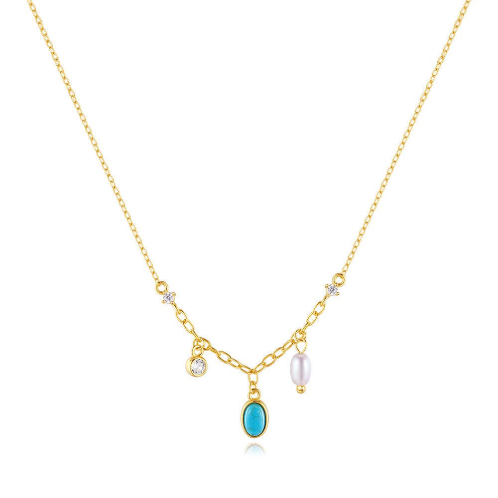 S925 Sterling Silver Multi-Element Spliced Zirconia Necklace-Olarajewelry