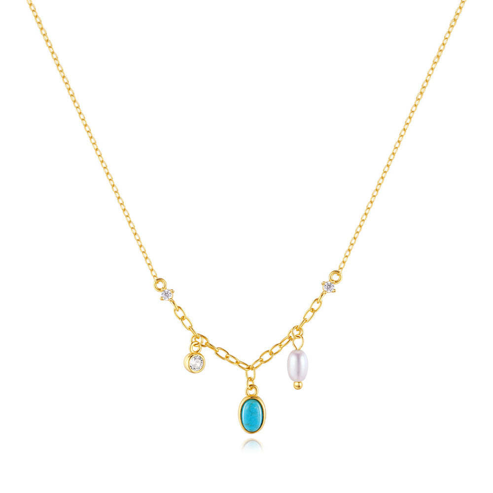 S925 Sterling Silver Multi-Element Spliced Zirconia Necklace-Olarajewelry