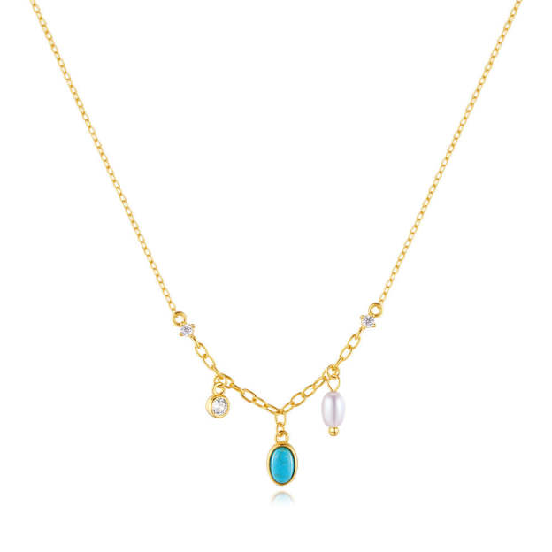 S925 Sterling Silver Multi-Element Spliced Zirconia Necklace-Olarajewelry