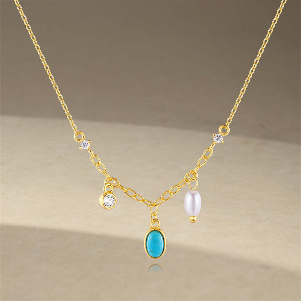 S925 Sterling Silver Multi-Element Spliced Zirconia Necklace-Olarajewelry