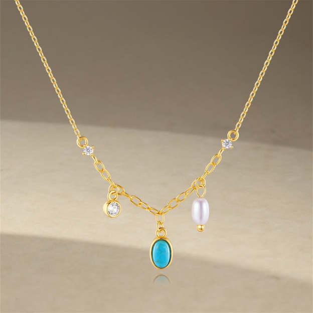 S925 Sterling Silver Multi-Element Spliced Zirconia Necklace-Olarajewelry