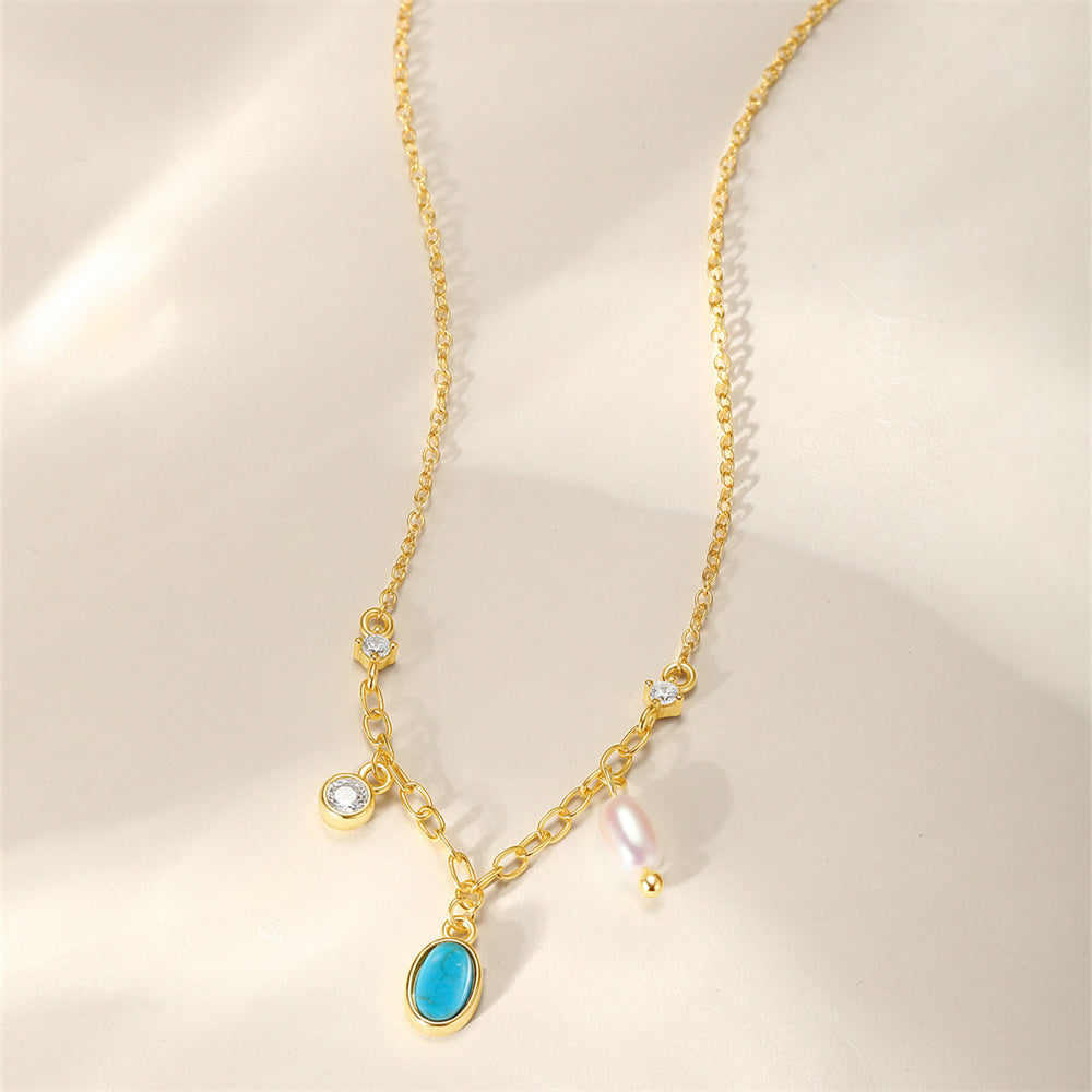 S925 Sterling Silver Multi-Element Spliced Zirconia Necklace-Olarajewelry