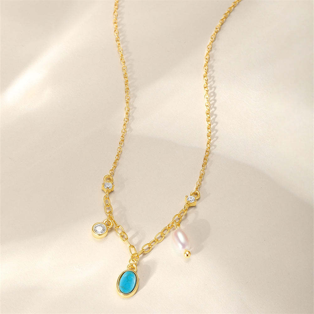 S925 Sterling Silver Multi-Element Spliced Zirconia Necklace-Olarajewelry