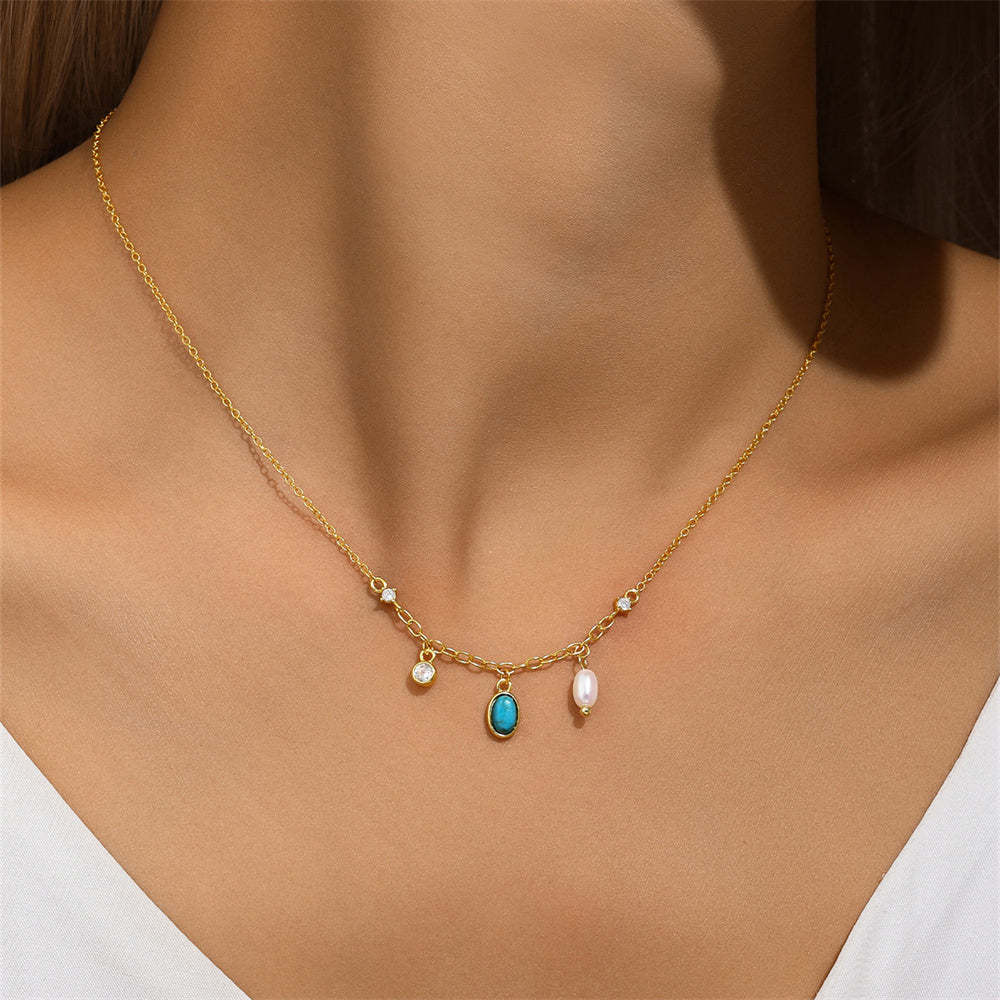 S925 Sterling Silver Multi-Element Spliced Zirconia Necklace-Olarajewelry