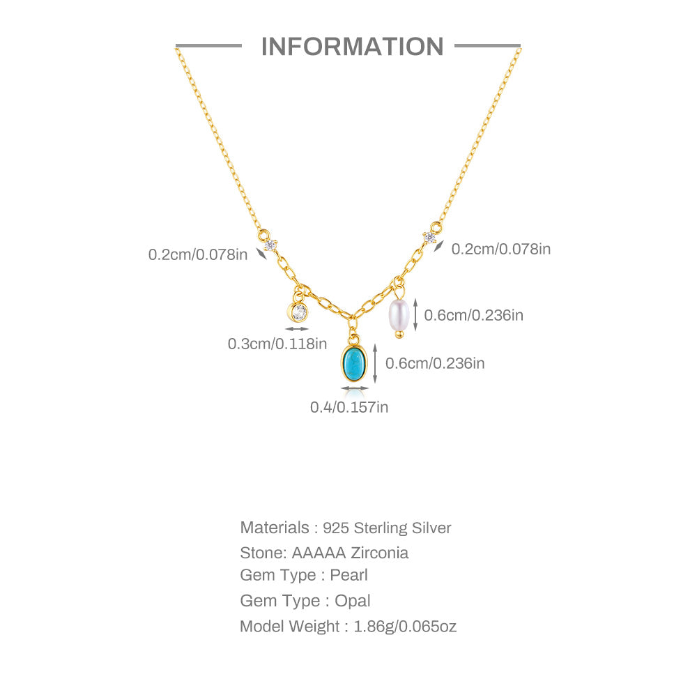 S925 Sterling Silver Multi-Element Spliced Zirconia Necklace-Olarajewelry
