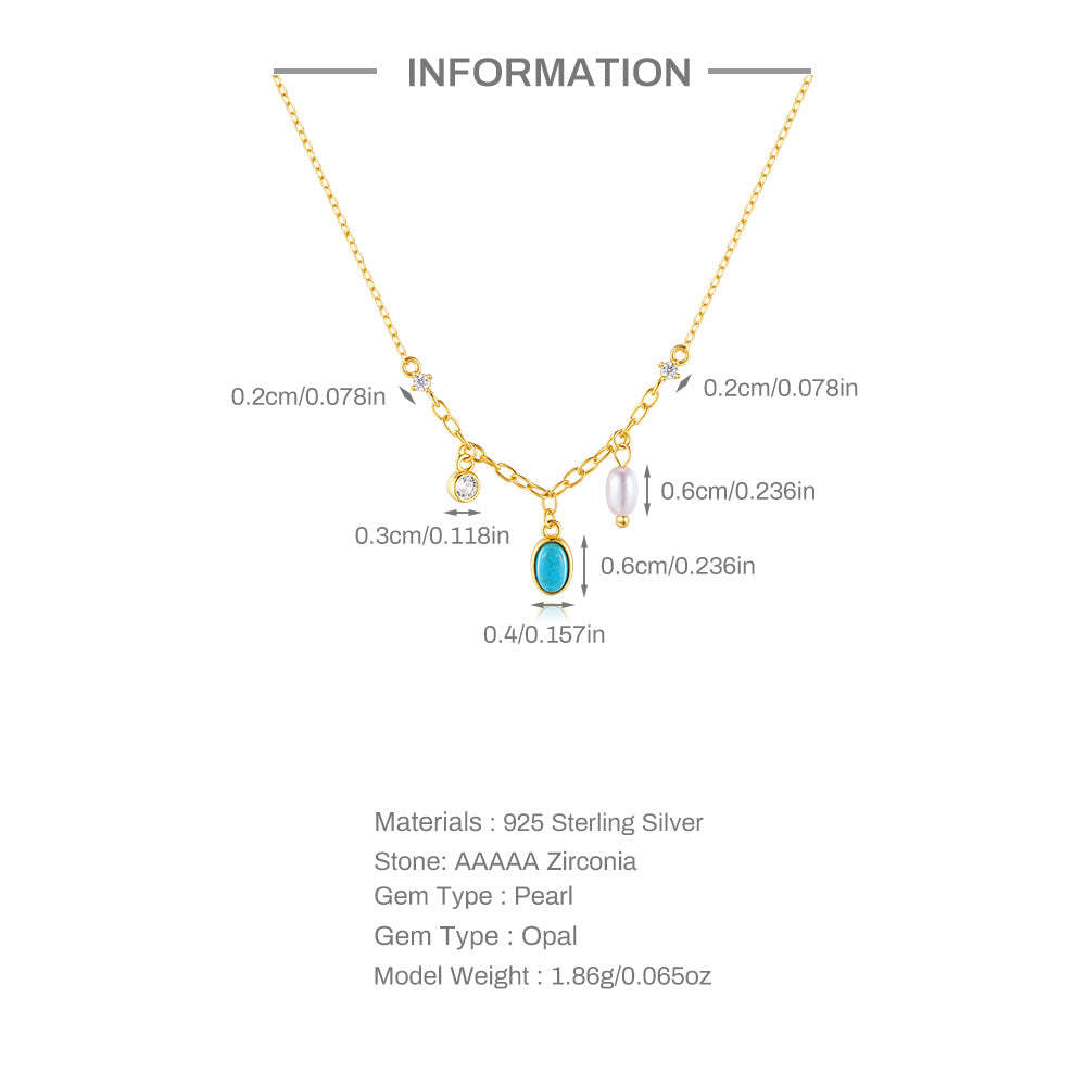 S925 Sterling Silver Multi-Element Spliced Zirconia Necklace-Olarajewelry