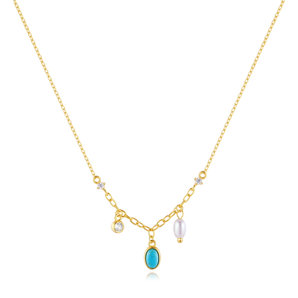 S925 Sterling Silver Multi-Element Spliced Zirconia Necklace-Olarajewelry